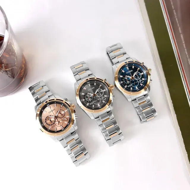 Citizen Chronograph Peach Dial Quartz Men's Watch- AN8204-59X